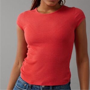 AE | Hey Baby | Ribbed | Tee | Red